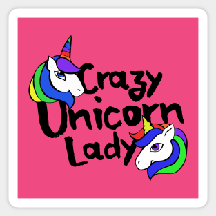 Crazy Unicorn Lady Sticker